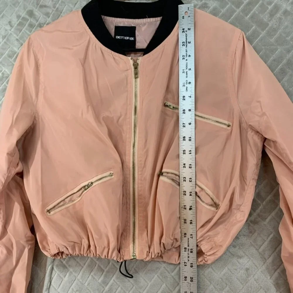 Better Be Womans Large Cropped Jacket Pink Full Zip Adjustable Sandy Grease